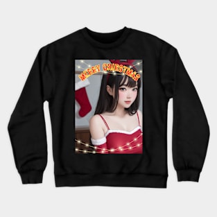 Merry Christmas Anime Girl Cosplay Xmas Cute Christmas Girl Crewneck Sweatshirt